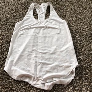 White Lululemon tank top with pocket